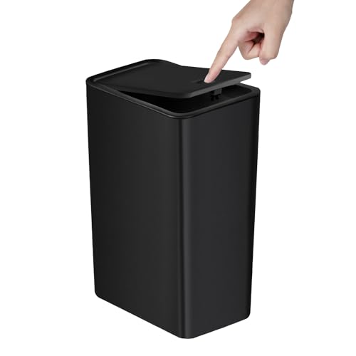 Modern TIPGO Bathroom Trash Can with Lid, 10 Liter/ 2.6 Gallon for Daily Use