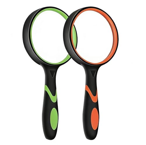 Modern 2-Set 75mm Hand-Held Reading Magnifier with Non-Slip Rubber
