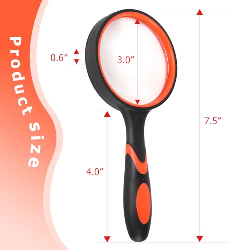 Modern 2-Set 75mm Hand-Held Reading Magnifier with Non-Slip Rubber