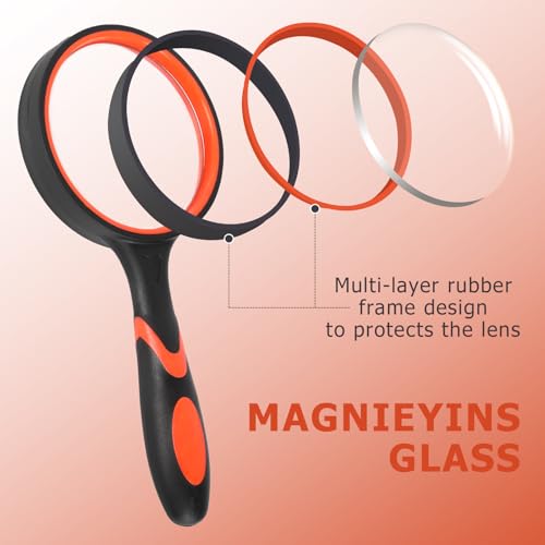 Modern 2-Set 75mm Hand-Held Reading Magnifier with Non-Slip Rubber