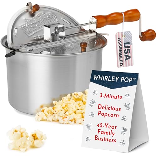 Minimalist Original Whirley Pop Popcorn Machine – 3-Minute Stovetop for Daily Use