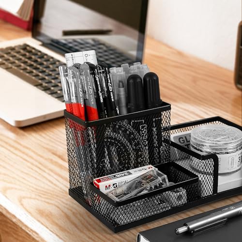M&G Mesh Pen Holder Desk Organizers Pencil Holder for Desk